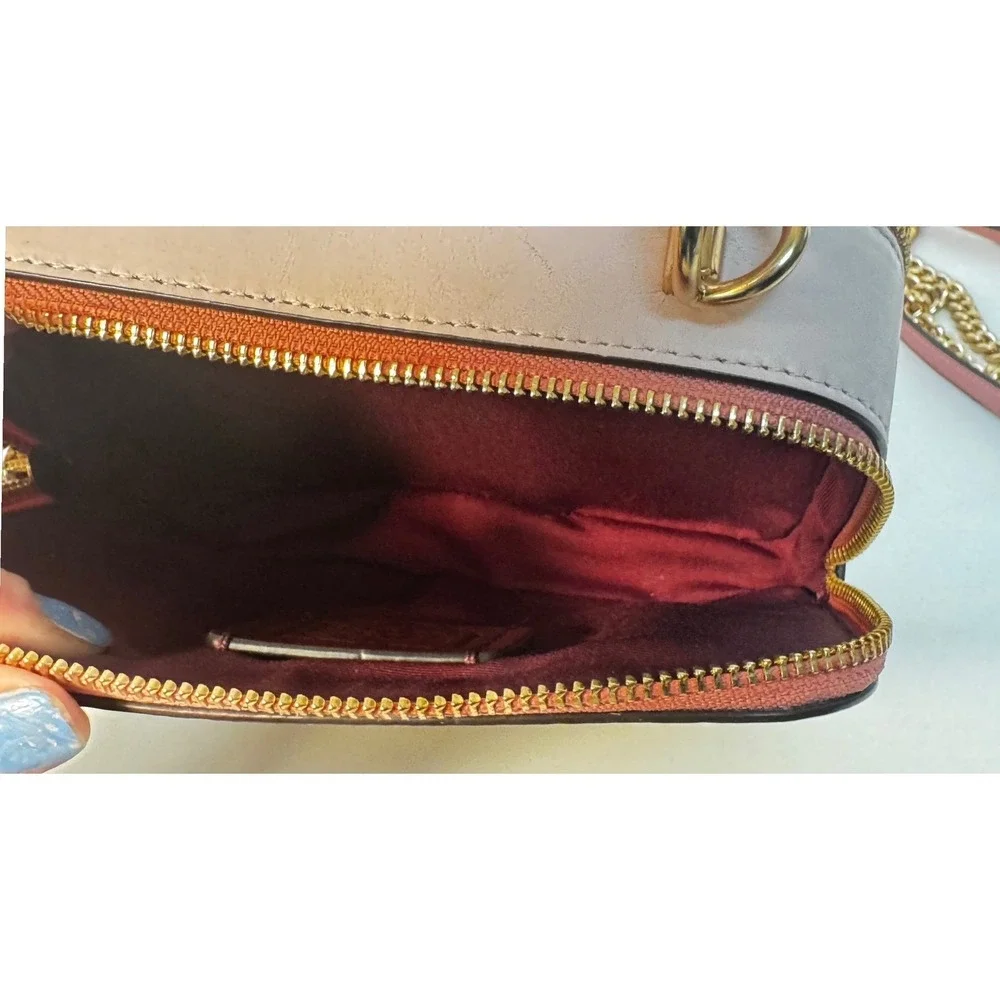 Disney x Coach Cinderella‎ Box Crossbody Bag Signature Canvas Khaki Pink C1434
